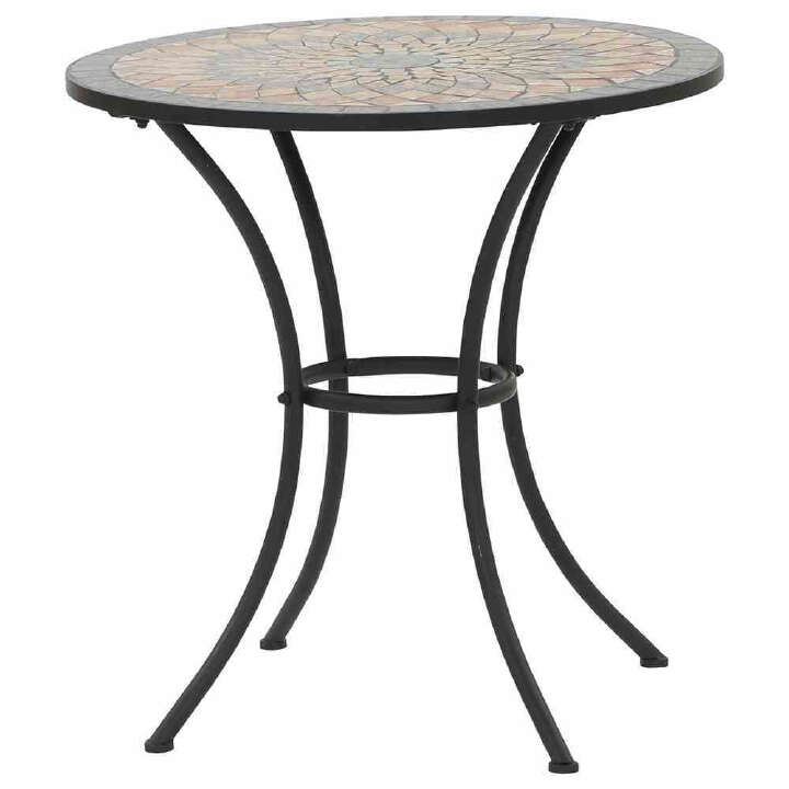 SIENA GARDEN Tisch Prato rund 70 cm Eisen mit Mosaikoptik